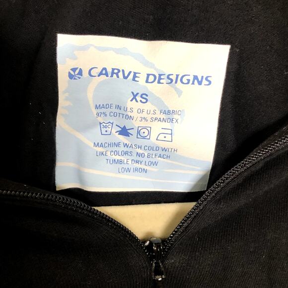 NWT Carve Designs Black Long Sleeve Bamboo XS Zip Up - Picture 2 of 9